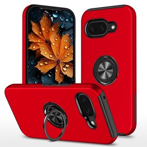 Funda Pintada al Óleo para Google Pixel 9A 2025 con Soporte Magnético Plano Rojo - Product Image 1