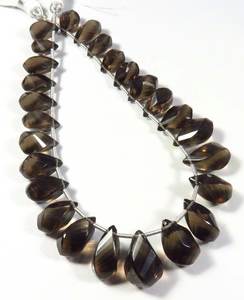 ลูกปัดควอทซ์เหลี่ยมเพชรพลอยธรรมชาติขนาด8นิ้วสีน้ำตาล9-16มม. พลอยเกลียวแบบรมควันอัญมณีแฟนซีแบบหลวม - Product Image 4