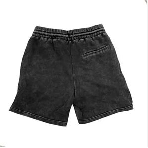 Short délavé à l'acide en coton avec cordon de serrage pour hommes Short délavé vintage imprimé bouffant Short délavé à l'acide personnalisé 2025 - Product Image 2