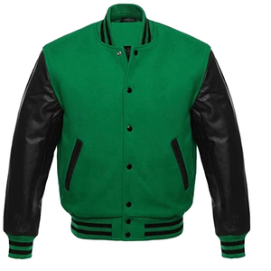Veste de baseball à manches en cuir de haute qualité Letterman Bomber Veste pull coupe-vent décontractée imperméable pour hommes - Product Image 6