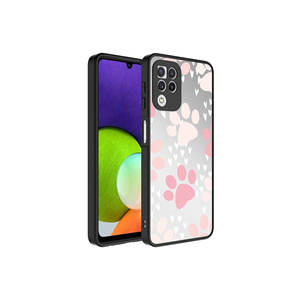 Coque de téléphone JoieCreatif de luxe à motif miroir brillant pour Samsung Galaxy A22 4G, protection de l'appareil photo, en silicone, motif patte - Product Image 1