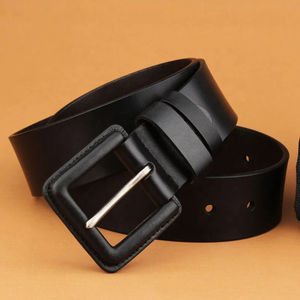 Vestido de piel de vaca marrón negro Cinturón de cuero genuino de alta calidad al por mayor para hombres - Product Image 6