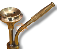 Mini pipe à eau en laiton antique narguilé vintage poli pour la décoration intérieure et le tableau de bord de voiture