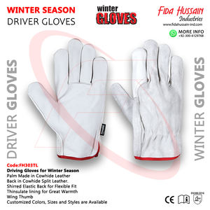 Vente en gros de gants de conducteur en cuir de vachette doublure Thinsulate aile pouce Schutzhandschuhe industriel avec une adhérence maximale - Product Image 6