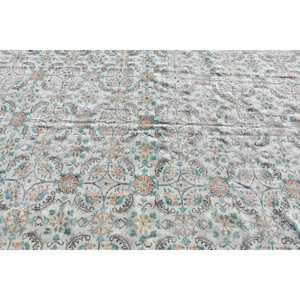 Turkish Vintage Rug 7.2x10.3 ft (220x314 cm), <b>Brown</b> Striped <b>Wool</b> Rug - Product Image 5