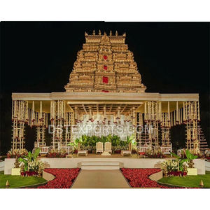 Mandap de Boda con Temática Indo-Occidental, Manavarai Mandap, Gran Mandap de Boda Malayo con Gopuram Superior, Conjunto de Mandap de Boda de Metal de Diseño NZ - Product Image 1
