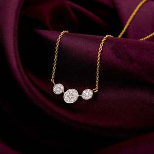 สร้อยคอเพชรที่มีหัวใจสีทองละลาย-อุปกรณ์หรูหราและหรูหรา - Product Image 2