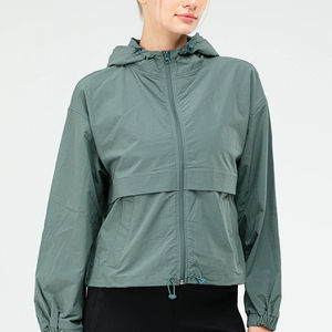 New Fashion <b>Lightweight</b> <b>Women</b> Canvas Waterproof Breathable Printed Windbreaker <b>Jackets</b> High Quality Zip Hooded Collar - Product Image 1