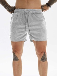 High Quality Sporty Eco-Friendly Men's Gym Shorts Custom Training Workout <b>Fitness</b> Athletic Wear Polyester/Cotton Solid Pattern - Product Image 4