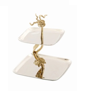 Soporte de Metal para Tarta de Postre y Comida DE UN Solo Nivel, Diseño Único, Chapado en Oro Rosa, Acabado Brillante, Servidor de Pasteles - Product Image 3