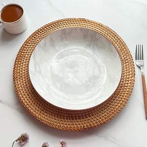 OEM tissé léger durable Vietnam de plat de salle à manger de plat de chargeur fait main écologique de rotin - Product Image 3