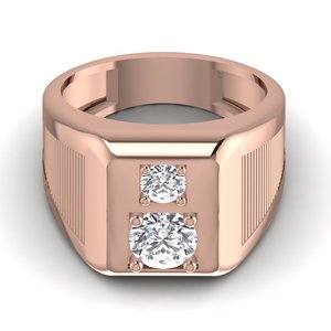 Bijoux de mode personnalisables de haute qualité en argent sterling 925 glacé coupe ronde diamant cultivé bague au design unique pour hommes - Product Image 6