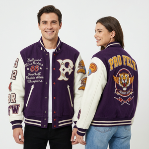 Veste de baseball unisexe en chenille brodée personnalisée, style streetwear, veste universitaire, veste de baseball pour homme - Product Image 3