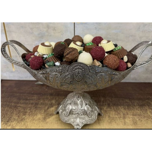 Bol à chocolat arabe en métal forme ronde en acier inoxydable Designer bol de service fait main maison et fête décorative - Product Image 5
