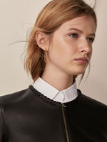 Blouson aviateur en cuir véritable pour femme, en peau de mouton véritable, tissé, écologique, doux, respirant, en laine, confortable, durable, coupe hiver
