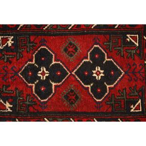 Tapis turc vintage, petit tapis de 1,6 x 2,4 pieds, tapis en laine patchwork rouge et noir - Product Image 5