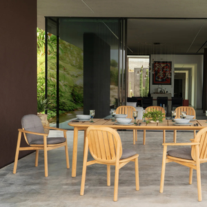 เก้าอี้ไม้สักแบบออกแบบตามหลักสรีรศาสตร์พร้อมโครงโค้งเรียบสำหรับเฟอร์นิเจอร์เพื่อความสบายในสวนและลาน - Product Image 5