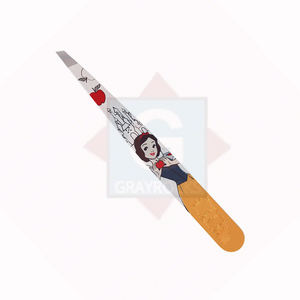 Pinzas para cejas inclinadas de acero inoxidable con etiqueta privada de alta calidad, herramienta de belleza para desplumar el cabello - Product Image 3