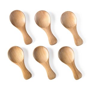 <b>Small</b> Wooden Salt <b>Spoon</b> Solid Wood Condiments <b>Spoon</b> Handmade Honey Teaspoon Seasoning Sugar Coffee Tea Jam Mustard <b>spoon</b> - Product Image 1