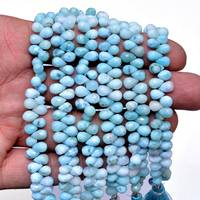 Perles de pierres précieuses en forme de larme à facettes naturelles Larimar 7x4mm perles en vrac pour la fabrication de bijoux au prix de gros