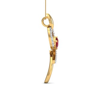 Boho Brass Swirl Garnet Pendant Minimalist 18k Gold Plated Dainty Wholesale Necklace For Women - Product Image 3