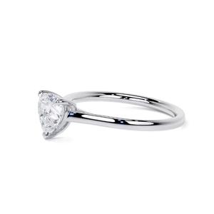 Bijoux en diamant cultivé en laboratoire en forme de coeur IGI Bague de mariage en diamant de laboratoire en or blanc massif 14 carats Couleur F Clarté VS1 - Product Image 4