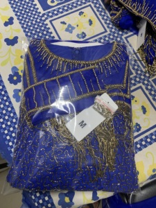 Robe Maxi Cami brodée à la main de style américain UK Premier Ceinture perlée pour fiançailles, anniversaire, cocktail, soirée. - Product Image 6