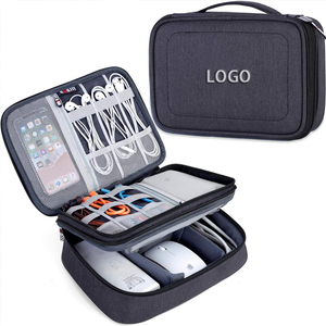 Unisex Electronic Accessories Case Travel Accessories Storage <b>Bag</b> for <b>Cord</b> & Adapter & Battery & Camera and More Double Layer - Product Image 1