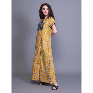 Peignoir pour femme 100% Coton Tissé à Manches Courtes, Imprimé, avec Poche Latérale, Fermeture à Taille Élastique, Doux, Durable, Vêtement d'Intérieur - Product Image 2