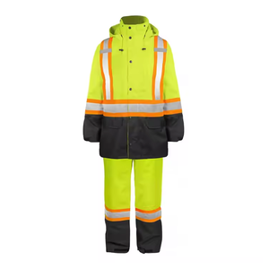 Trajes DE TRABAJO reflectantes de seguridad industrial de alta visibilidad y traje de trabajador de fábrica uniforme de trabajador 2024 Color verde fluorescente personalizado - Product Image 3