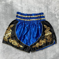 Celana Pendek MMA & Muay Thai Pria Bahan Stretch Bernapas, Desain Cetak Sublimasi dengan Efek Washed