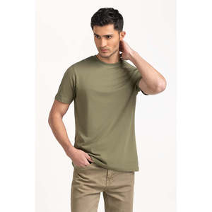 T-shirt décontracté pour homme en jersey 100 % coton de qualité supérieure MN-TS-SS25-008, respirant, design uni, OEM ODM - Product Image 3