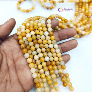 Vente en gros 6 mm Jaune Aventurine Perle Brins Semi-Précieuse Agate Pierre Artisanat pour la Guérison Acheter en ligne sur Amayra Cristaux Inde - Product Image 1