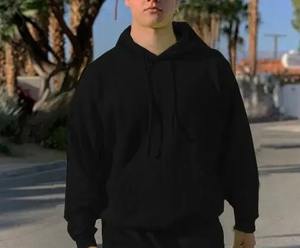 Conjunto Deportivo de Moda Masculina, Estilo Informal, 2 Piezas, Sudadera con Capucha de Manga Larga, Pantalones Deportivos Holgados, 100% Algodón, Secado Rápido para Otoño - Product Image 2