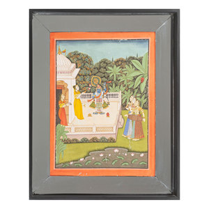 Art mural et tapisserie en tissu de coton vert Pichwai, design traditionnel pour les festivités de Diwali - Product Image 1