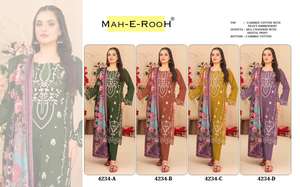 Nuevo Traje Pakistaní de Algodón Cambray con Bordado y Trabajo Khatli para Mujer, Ideal para Fiestas Casuales - Product Image 5