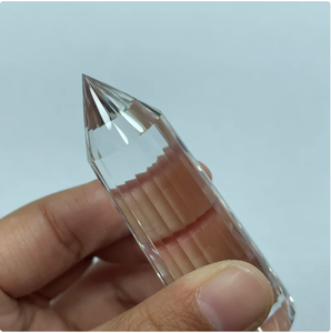 Haute qualité sculptée à la main 6 12 24 48 faces Vogel baguette en Quartz clair naturel à Double terminaison pour la méditation de guérison - Product Image 2