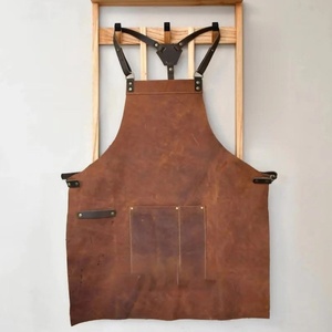 Professional LPN-0085 <b>Leather</b> <b>Apron</b> for Men Personalized Blacksmith Woodworking New Year Gift with Pockets and Straps - Product Image 1