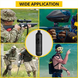 Botella de Aire para Paintball de 1.1L, Cilindro de Fibra de Carbono Compuesta, Suministro al por Mayor - Product Image 6