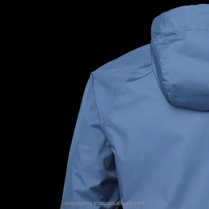 Custom Made <b>Men's</b> Plus Size Lightweight <b>Canvas</b> <b>Jacket</b> High Quality 100% Polyester Waterproof Rain Hoodie - Product Image 4