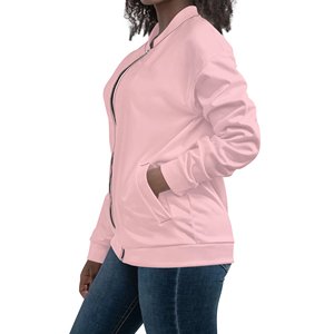 Chaqueta Bomber con cuello levantado para mujer, manga larga, cremallera completa, Material de poliéster transpirable para temporada de invierno, transpirable, OEM - Product Image 5