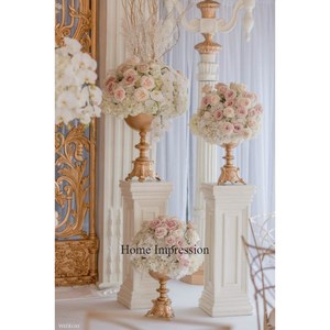 การตกแต่งประตูทางเข้างานแต่งงานและวิลล่าและชิ้นกลางโลหะหนักชุบทองหรูหรา - Product Image 6