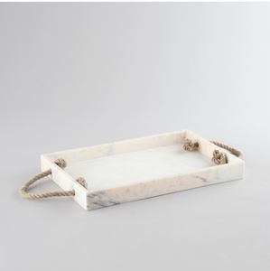 Bandeja de Servicio de Diseño Industrial de Mármol con Borde de Metal Dorado y Asas, Decorativa y de Lujo, para Mesa de Centro, Otomana, Decoración del Hogar, Regalo - Product Image 3