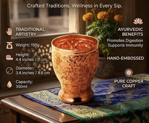Vaso de Cobre Ecológico Divris con Diseño Floral Vintage Hecho a Mano - Product Image 4