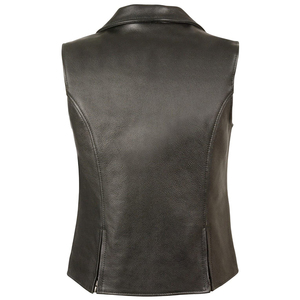 Chaleco personalizado de cuero de oveja/vaca para mujer negra con precios de fábrica de gran oferta para mujer - Product Image 2