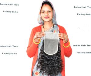 Cheveux vierges de cheveux humains de temple indien brut 10-22 pouces Extensions de cheveux alignés avec des cuticules bouclées à fermeture profonde de haute qualité à vendre - Product Image 6