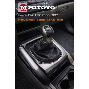 Pomo de Palanca de Cambios de Cuero y Funda de Aluminio para Honda Civic FD6 2006-2012, Transmisión Manual de 5 Velocidades - Product Image 1