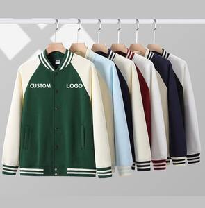 Temporizador, venta al por mayor, chaquetas con logotipo de diseñador personalizado, chaqueta de béisbol informal, abrigo con letras, chaquetas universitarias Unisex de algodón - Product Image 1