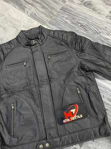 Veste en cuir de vachette de haute qualité avec logo personnalisé 2026, fabriquée par Movatextiles, pour le streetwear - Product Image 3