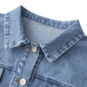 แจ็กเก็ตยีนส์คอตตอนแห้งเร็วสำหรับผู้หญิงแจ็คเก็ตยีนส์ลำลองคุณภาพเยี่ยมสไตล์ปรับแต่งได้สำหรับ100% ใหม่ - Product Image 5